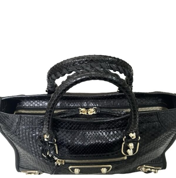 BALENCIAGA SMALL CITY METALLIC EDGE BLACK - Image 7