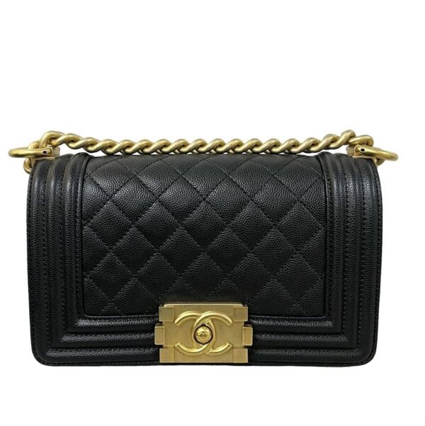 CHANEL CAVIAR SMALL LE BOY BLACK SER 30 - Image 2