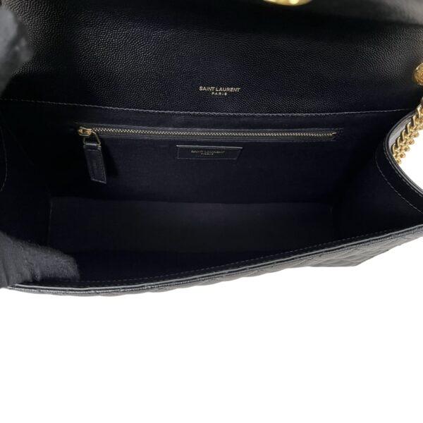 YSL TRI QUILT LARGE ENVELOPE GHW BLACK - Image 10