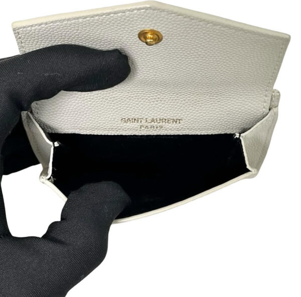 YSL UPTOWN CARD HOLDER GHW WHITE - Image 9