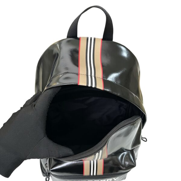 BURBERRY LOGO PRINT ZIP AROUND BACKPACK PATENT BLACK - Image 9