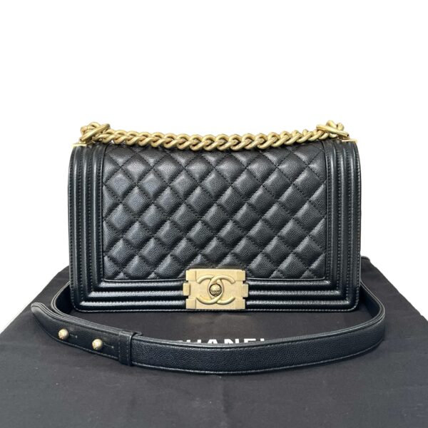 CHANEL OLD MEDIUM LEBOY BLACK