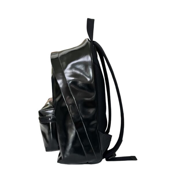 BURBERRY LOGO PRINT ZIP AROUND BACKPACK PATENT BLACK - Image 3