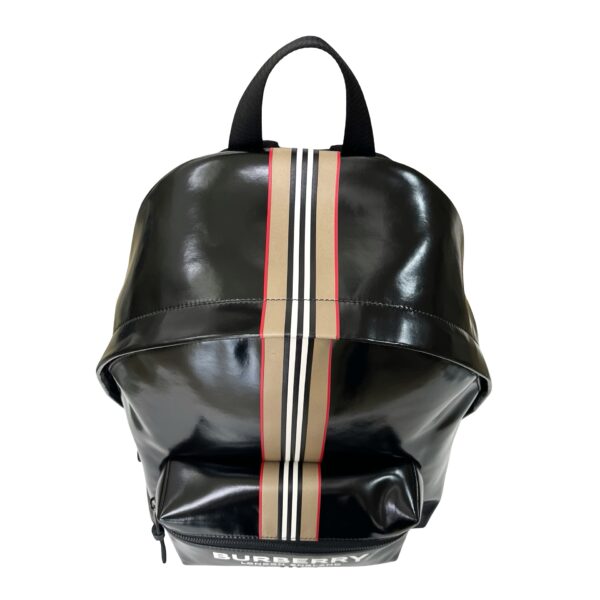 BURBERRY LOGO PRINT ZIP AROUND BACKPACK PATENT BLACK - Image 6