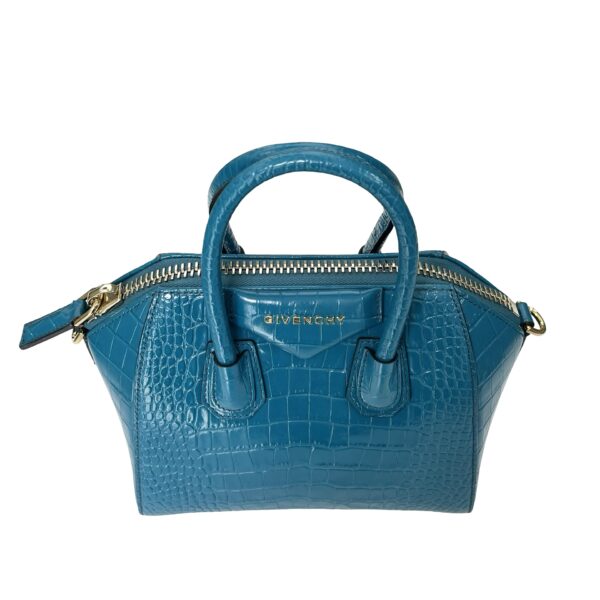 GIVENCHY CROC EMBOSSED MINI ANTIGONA TEAL BLUE - Image 7