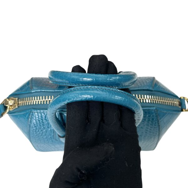 GIVENCHY CROC EMBOSSED MINI ANTIGONA TEAL BLUE - Image 8