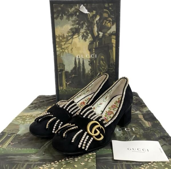 GUCCI GG MARMONT PUMPS SUEDE BLACK 37
