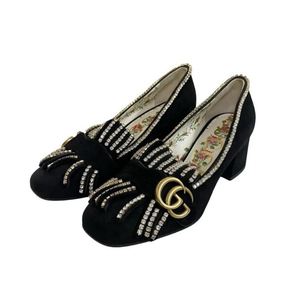 GUCCI GG MARMONT PUMPS SUEDE BLACK 37 - Image 2