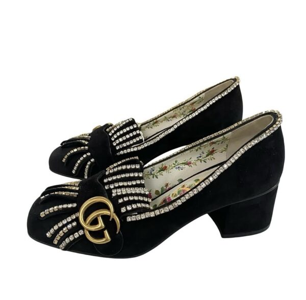 GUCCI GG MARMONT PUMPS SUEDE BLACK 37 - Image 4