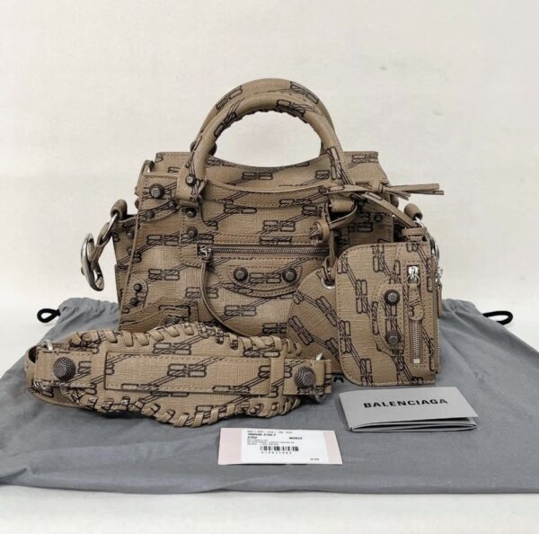 BNEW BALENCIAGA MINI NEO CAGOLE LIGHT BROWN