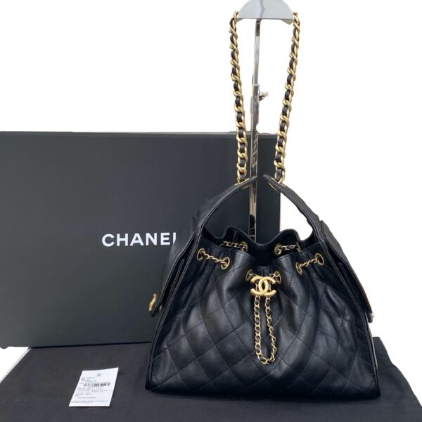 CHANEL SMALL CAVIAR C25 BLACK MICROCHIP