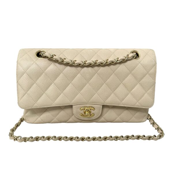 CHANEL CAVIAR MEDIUM DOUBLE FLAP BEIGE - Image 2