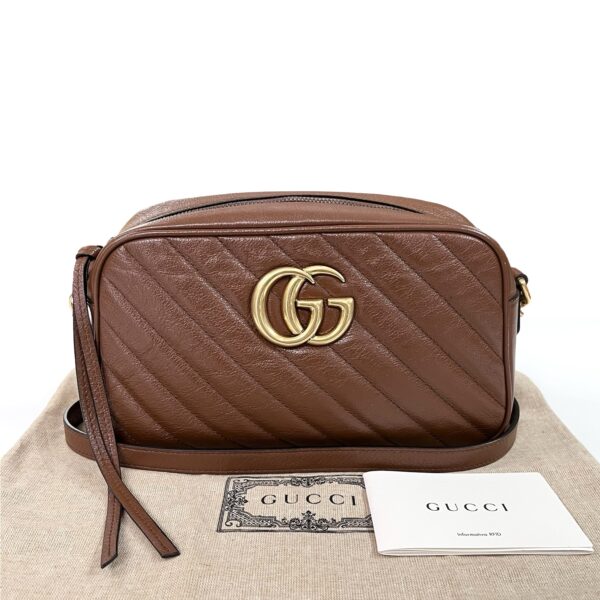 GUCCI SMALL MARMONT CAMERA BAG CARAMEL