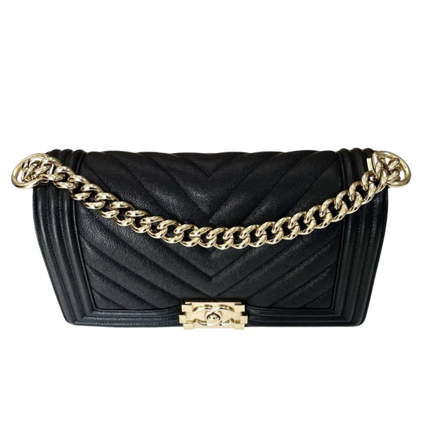 CHANEL MEDIUM CHEVRON LE BOY BLACK - Image 7