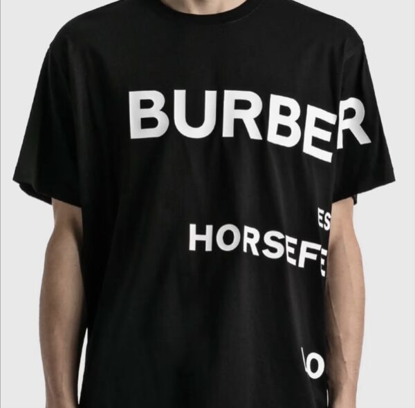 BNEW BURBERRY HORSEFERRY PRINT COTTON OVERSIZED SHIRT BLACK 175CM/88A