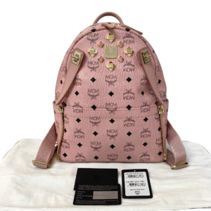 MCM STARK SIDE STUDS BACKPACK VISETOS PINK