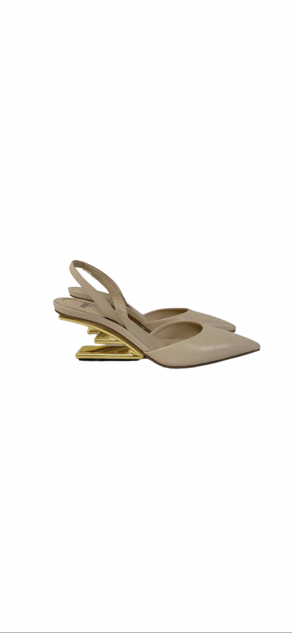 FENDI FIRST SLINGBACK VITELLO POUDRE PINK 37 - Image 6