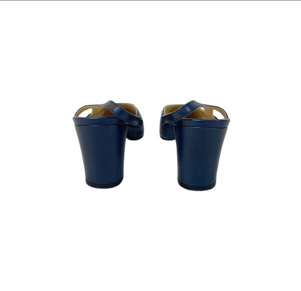 CHANEL SLINGBACK HEELS  NAVY BLUE 37.5 - Image 6