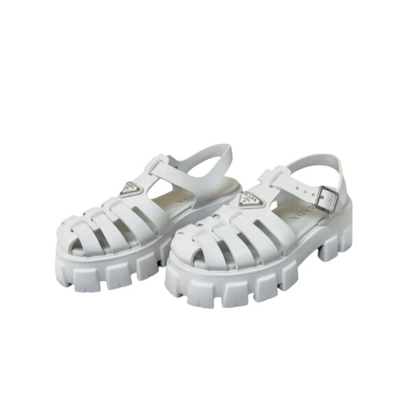 PRADA MONOLITH PLATFORM SANDALS WHITE 39 - Image 2