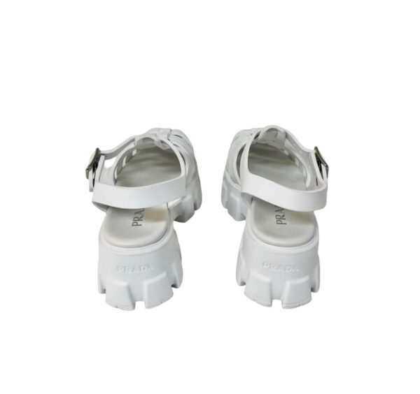 PRADA MONOLITH PLATFORM SANDALS WHITE 39 - Image 6