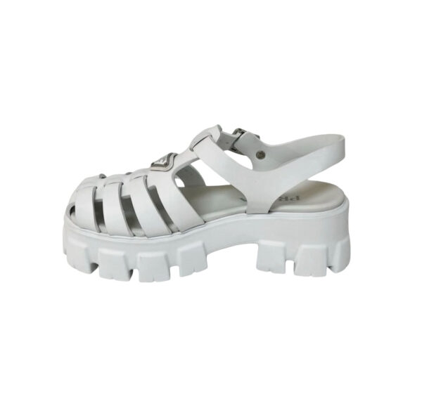 PRADA MONOLITH PLATFORM SANDALS WHITE 39 - Image 8