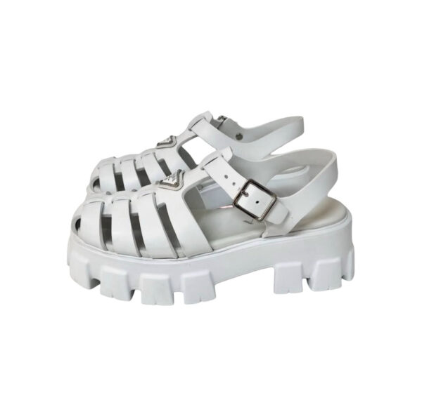 PRADA MONOLITH PLATFORM SANDALS WHITE 39 - Image 7