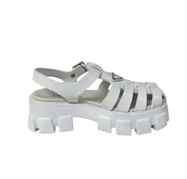 PRADA MONOLITH PLATFORM SANDALS WHITE 39 - Image 5