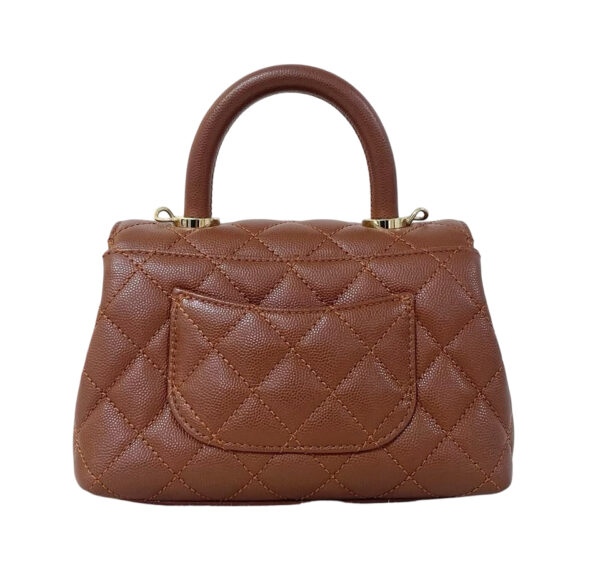 CHANEL MINI CAVIAR COCO TOP HANDLE BAG BORDEAUX - Image 5