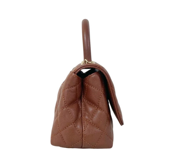 CHANEL MINI CAVIAR COCO TOP HANDLE BAG BORDEAUX - Image 6