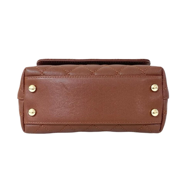 CHANEL MINI CAVIAR COCO TOP HANDLE BAG BORDEAUX - Image 8