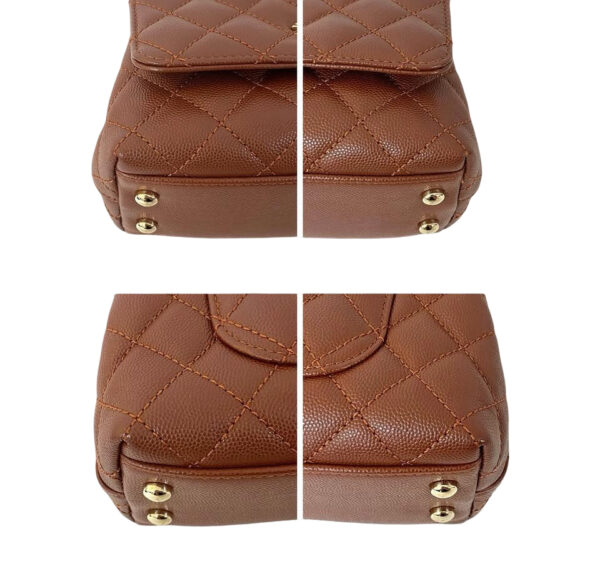 CHANEL MINI CAVIAR COCO TOP HANDLE BAG BORDEAUX - Image 9
