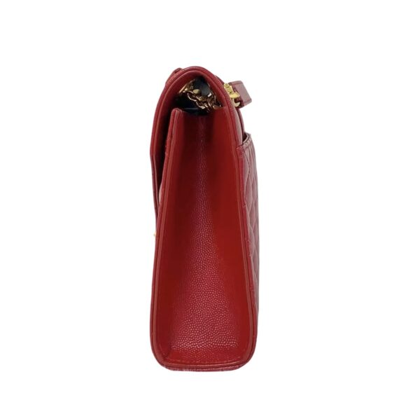 YSL TRIQUILT MEDIUM ENVELOPE GHW RED - Image 4