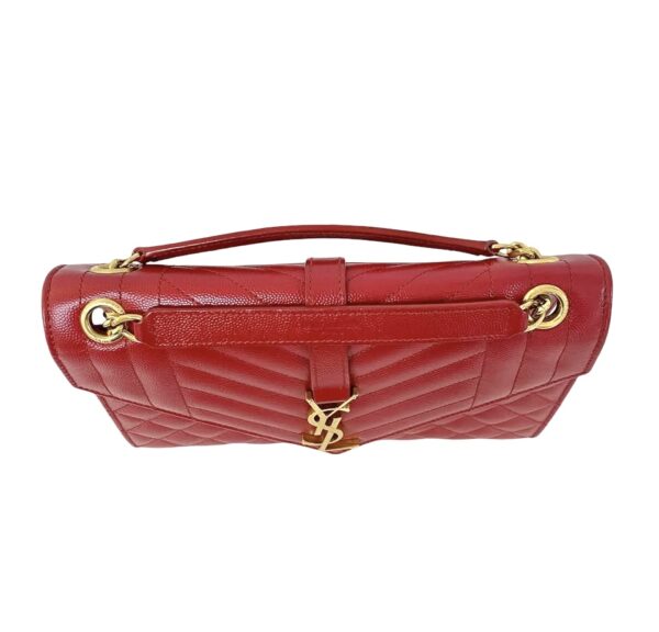 YSL TRIQUILT MEDIUM ENVELOPE GHW RED - Image 7