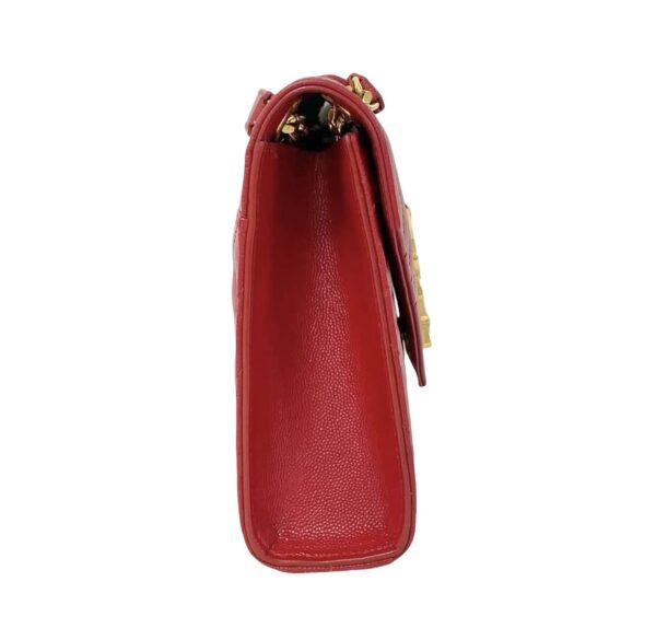 YSL TRIQUILT MEDIUM ENVELOPE GHW RED - Image 6