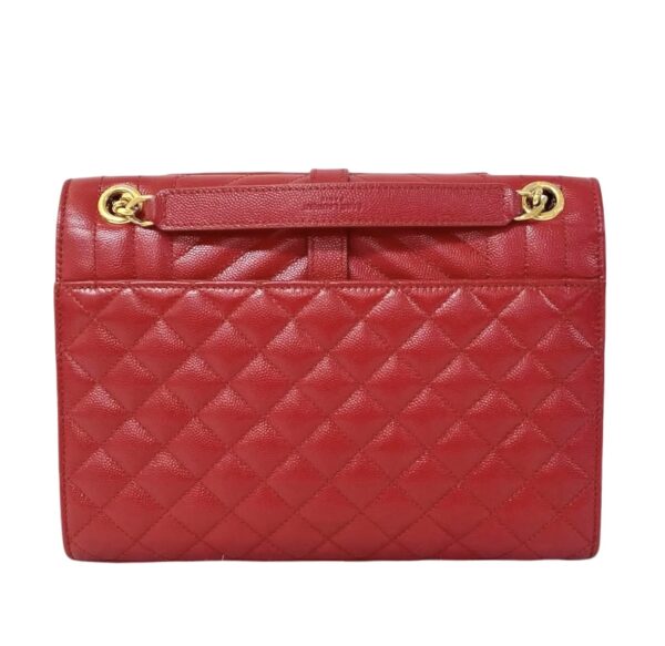 YSL TRIQUILT MEDIUM ENVELOPE GHW RED - Image 5