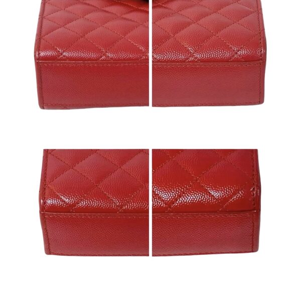 YSL TRIQUILT MEDIUM ENVELOPE GHW RED - Image 9