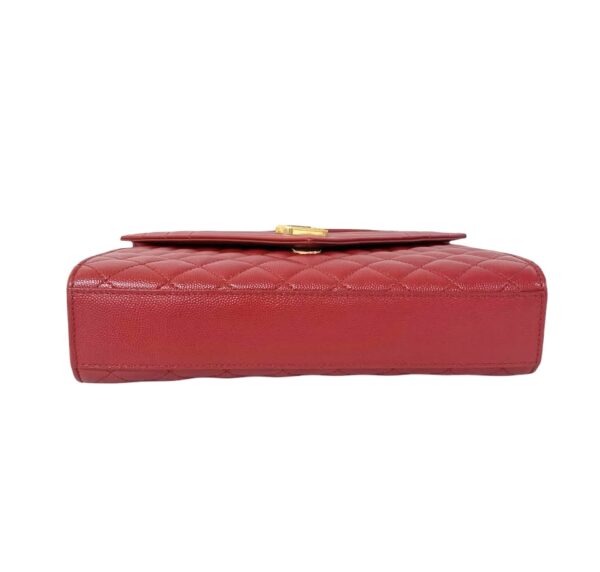 YSL TRIQUILT MEDIUM ENVELOPE GHW RED - Image 8