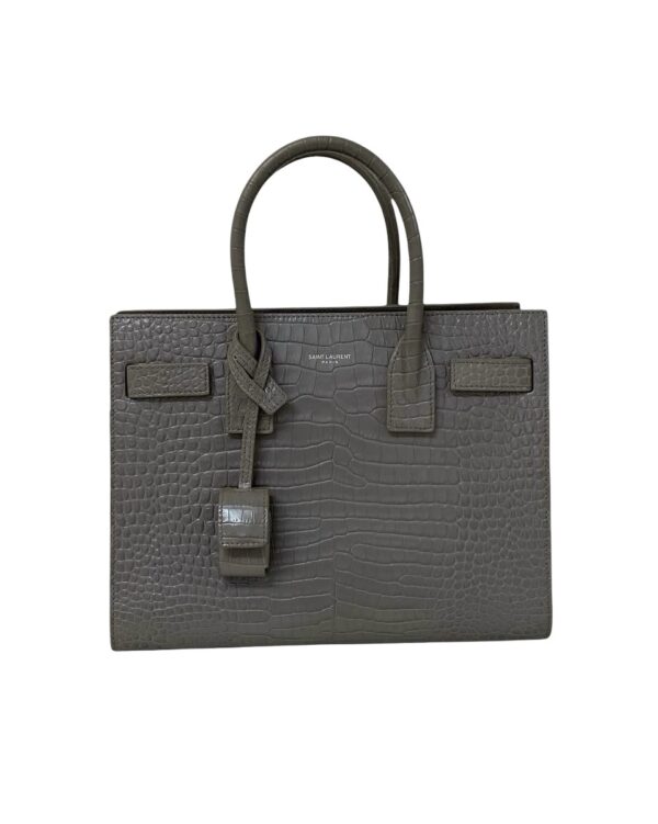 YSL CROC EMBOSSED BABY SAC DE JOUR GRAY - Image 2