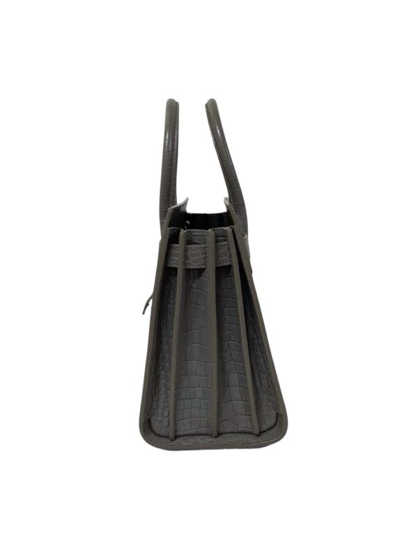 YSL CROC EMBOSSED BABY SAC DE JOUR GRAY - Image 5