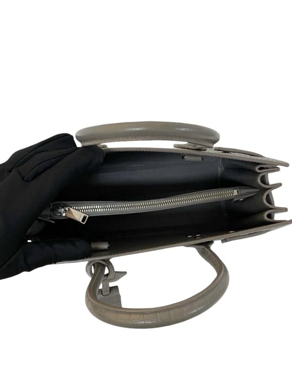 YSL CROC EMBOSSED BABY SAC DE JOUR GRAY - Image 9