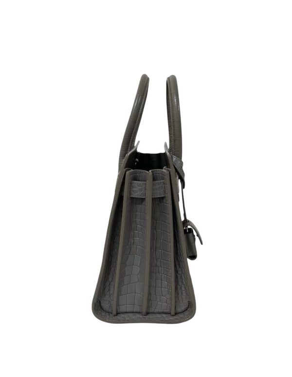 YSL CROC EMBOSSED BABY SAC DE JOUR GRAY - Image 3